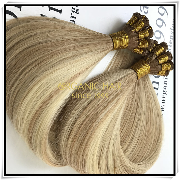 Human hair full cuticle double drawn piano color C012
